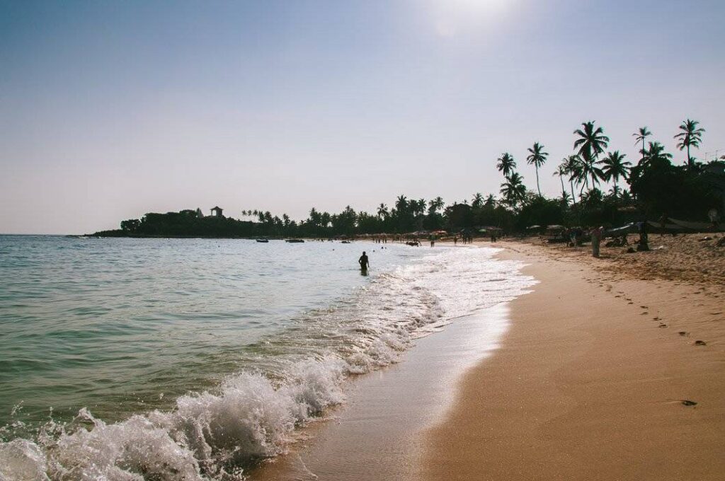 Famous Unawatuna beach, Galle, Sri Lanka photo