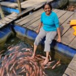 Experiencing Fish theraphy at Madhu river